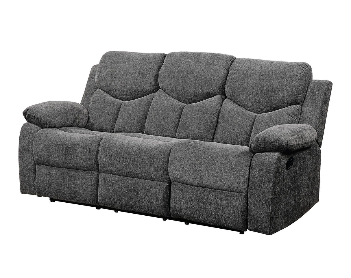 Kalen - Chenille Sofa With Drop Down Table - Gray - Furniture Home Direct