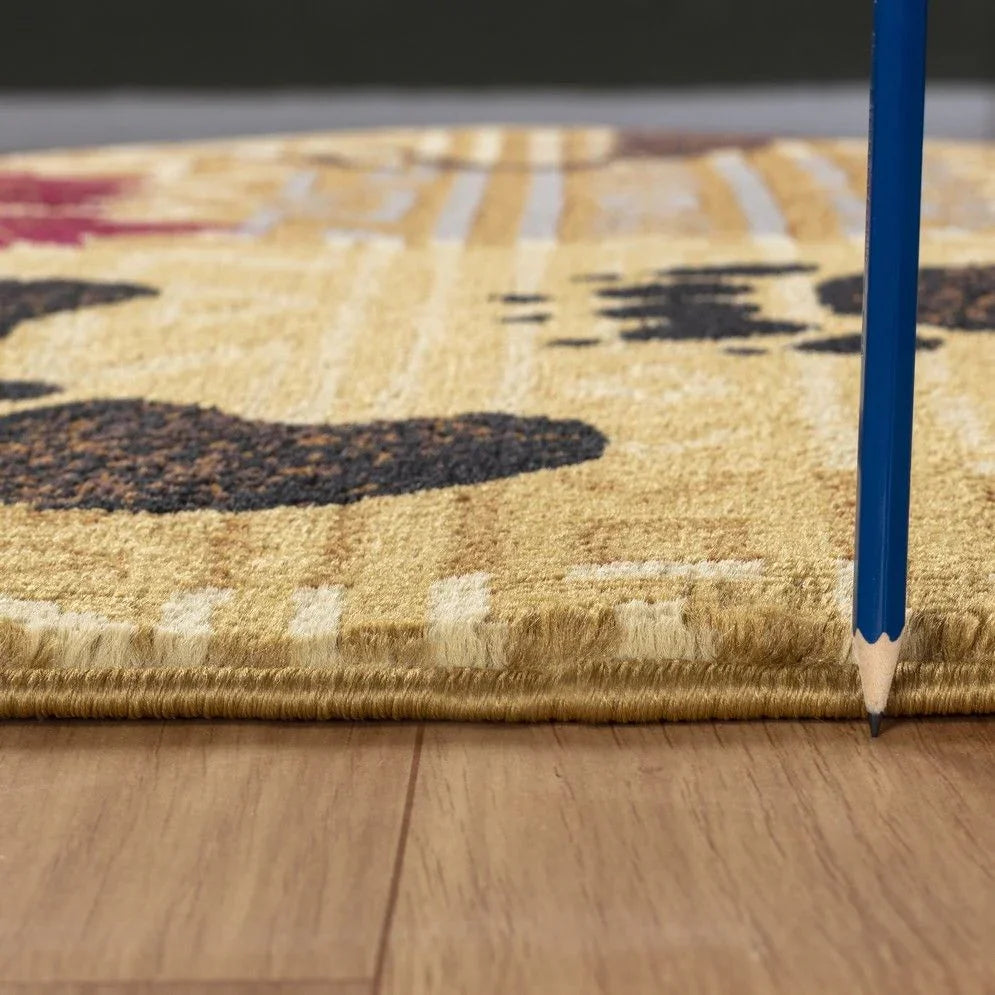 Nature's Nest - 5'3" X 7'3" Polypropylene, Lodge Area Rug - Multi / Beige - Furniture Home Direct