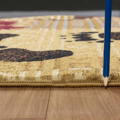 Nature's Nest - 5'3" X 7'3" Polypropylene, Lodge Area Rug - Multi / Beige - Furniture Home Direct