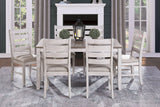 Dining Set Rustic Weathered Wood 7 Piece Multicolor - Furniture Home Direct