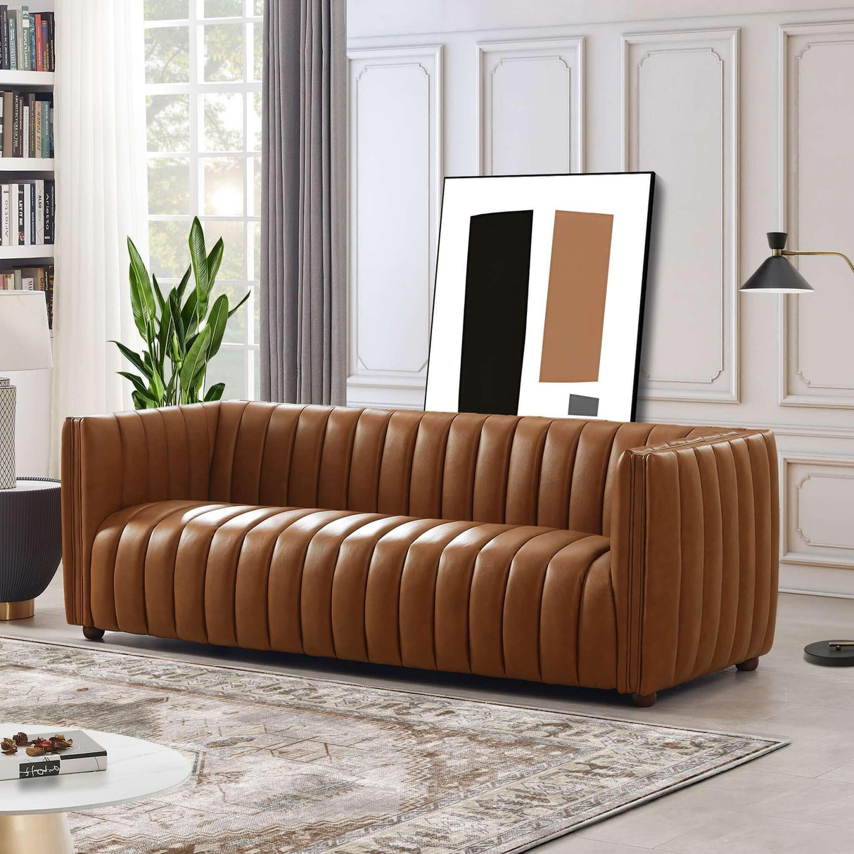 April - Mid-Century Modern Luxury Tight Back Boucle Couch - Furniture Home Direct
