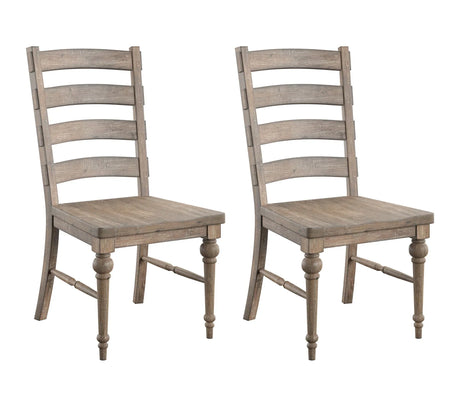Ludin - Ladderback Dining Chairs, (Set of 2) - Taupe - Furniture Home Direct