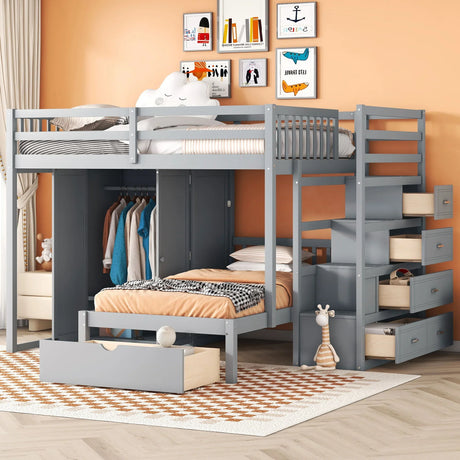 Bunk Bed With Wardrobe, Drawers - Furniture Home Direct