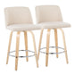 Toriano - Contemporary Fixed-Height Counter Stool With Swivel And Round Footrest (Set of 2) - Furniture Home Direct