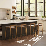 Sven - Modern Minimalist Low Back Counter Stool - Dark Brown Walnut - Furniture Home Direct