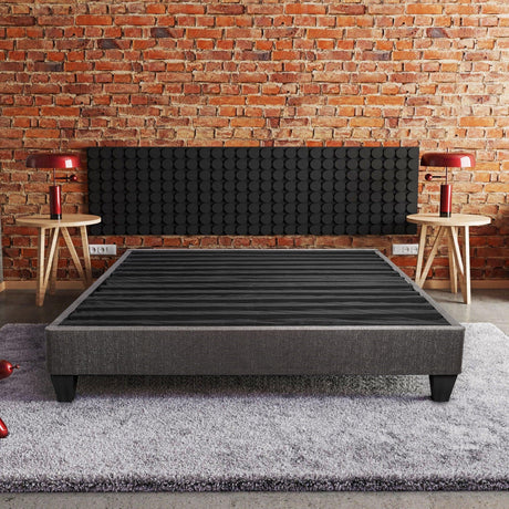 14" Upholstered Platform Bed Base, Mattress Foundation - Furniture Home Direct