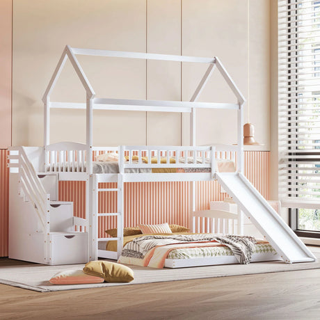 House Bunk Bed With Slide - Furniture Home Direct