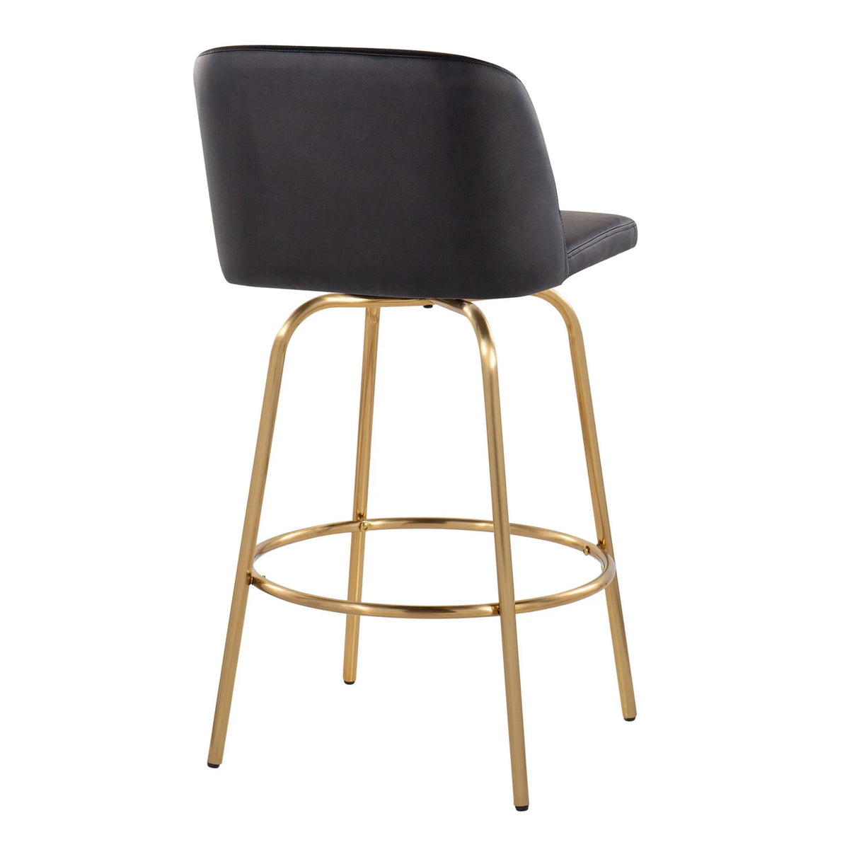 Toriano - Contemporary, Fixed Height Counter Stool With Swivel With Round Footrest (Set of 2) - Furniture Home Direct