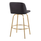 Toriano - Contemporary, Fixed Height Counter Stool With Swivel With Round Footrest (Set of 2) - Furniture Home Direct