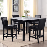 5 Piece Counter Height Dining Set With Table And Upholstered Chairs - Furniture Home Direct