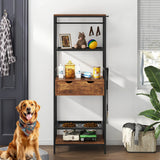 Dog Feeding Station, 3 Height Adjustable Raised Dog Bowls, Dog Feeder Station For Large Medium Dogs Cats, Dog Storage With Shelves - Black / Dark Brown - Furniture Home Direct