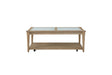 Frosted Glass Top Coffee Table With Casters - Sand - Furniture Home Direct