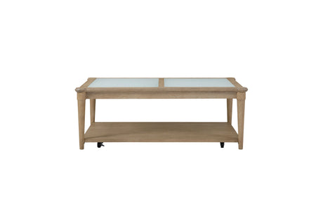 Frosted Glass Top Coffee Table With Casters - Sand - Furniture Home Direct