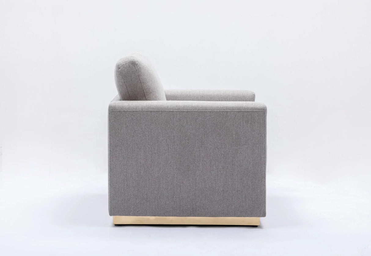 Valin - Linen Loveseat For Living Room - Gray - Furniture Home Direct