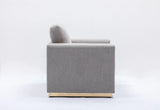 Valin - Linen Loveseat For Living Room - Gray - Furniture Home Direct