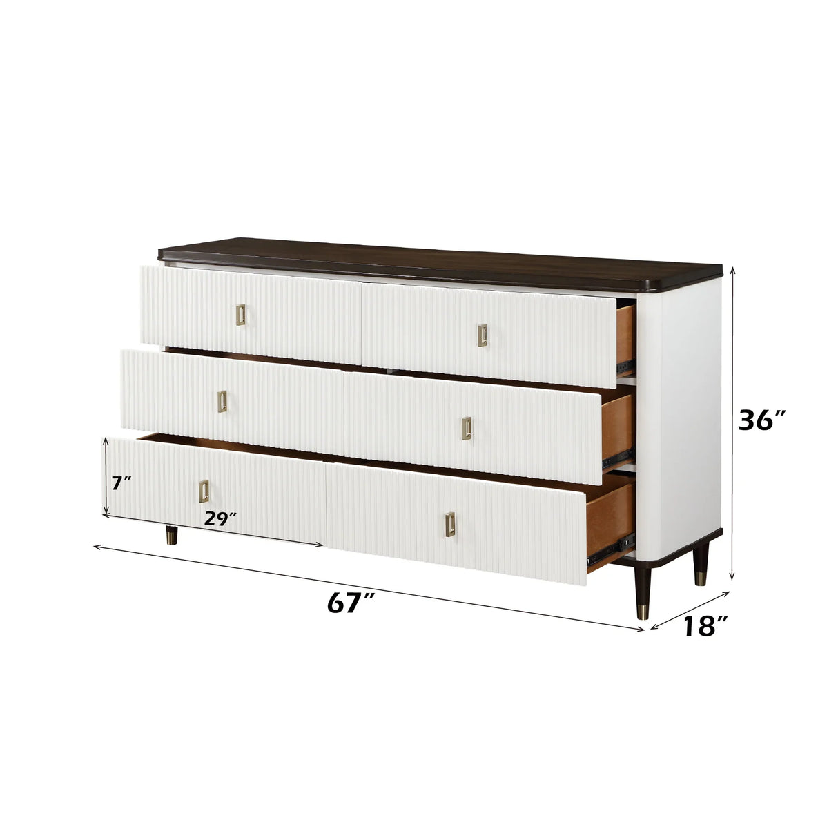 Bedroom Set Modern Wood Finish With Dark Tops White - Furniture Home Direct