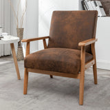 Wide Classic Mid-Century Modern Arm Chair - Light Brown - Furniture Home Direct