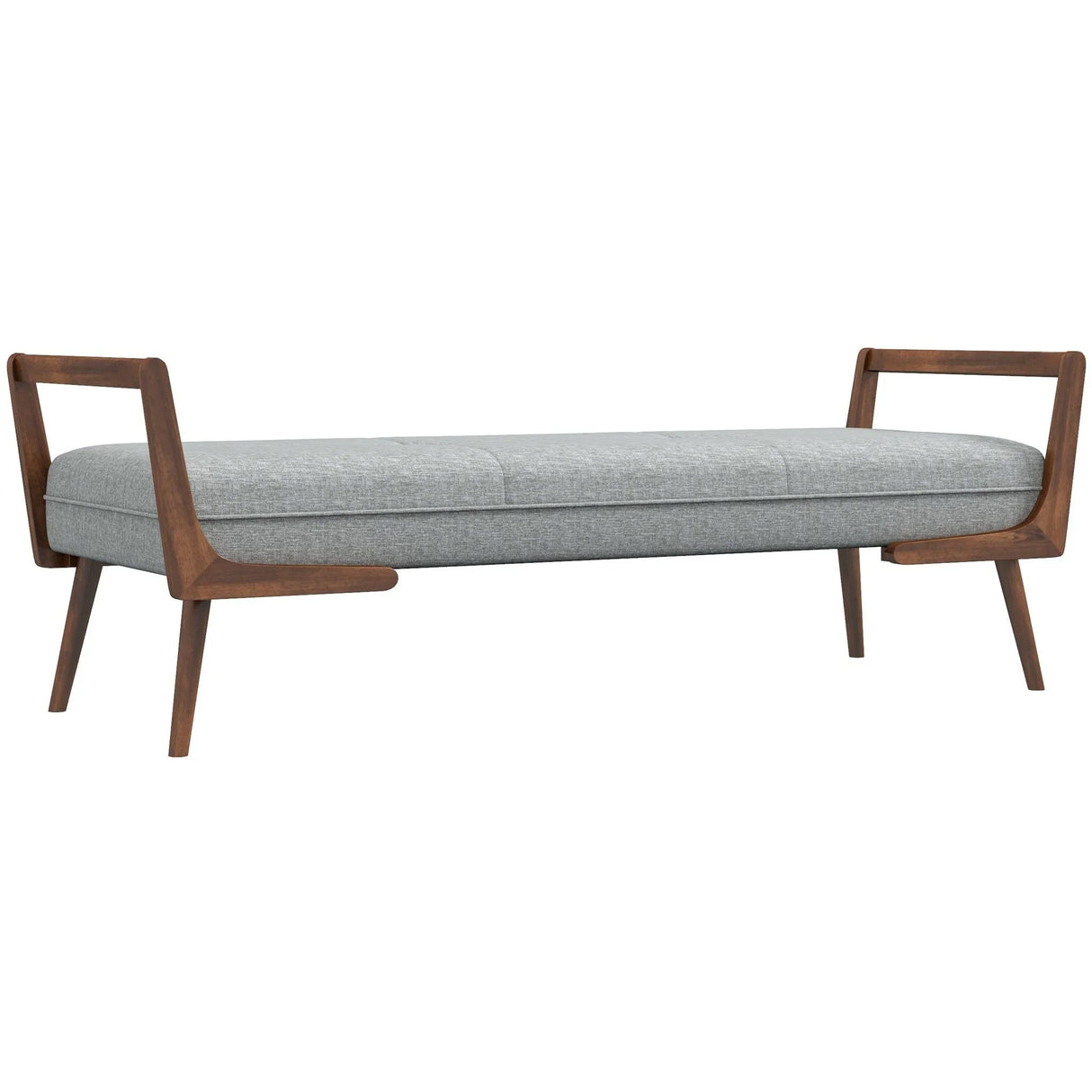 Cora - Mid-Century Modern Gray Bench - Gray - Furniture Home Direct