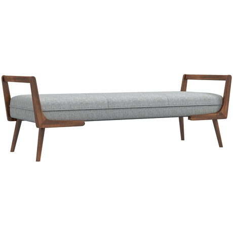 Cora - Mid-Century Modern Gray Bench - Gray - Furniture Home Direct