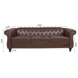 Rolled Arm Chesterfield 3 Seater Sofa - Furniture Home Direct