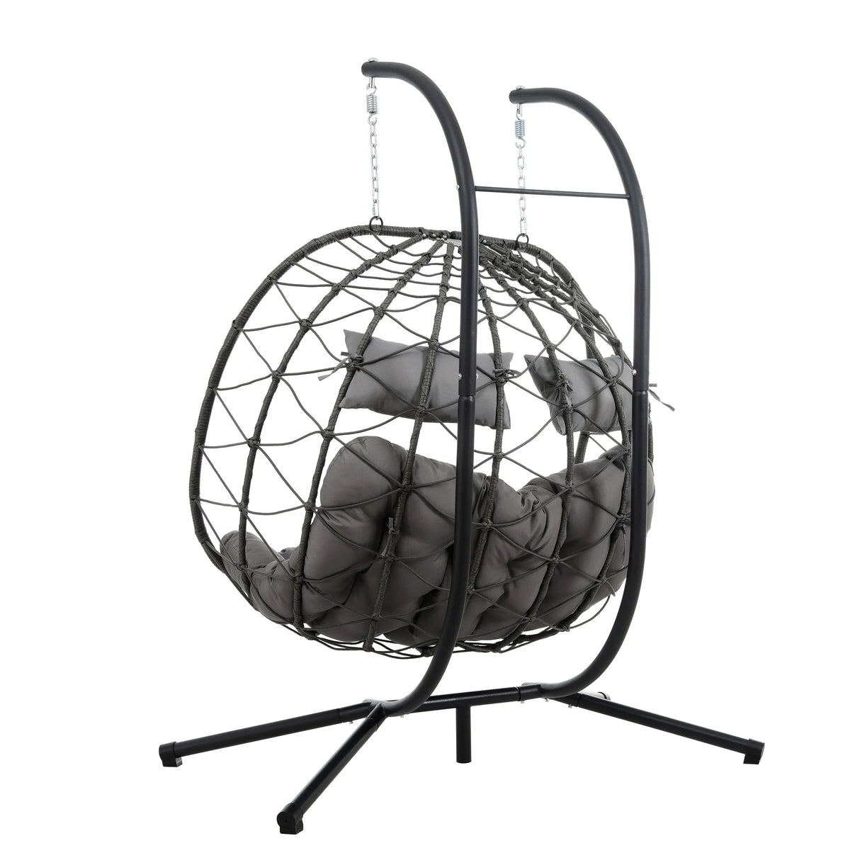 2 Persons Egg Chair with Stand - Gray - Furniture Home Direct