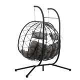 2 Persons Egg Chair with Stand - Gray - Furniture Home Direct