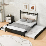 Storage Platform Bed With 2 Big Drawers & Trundle - Furniture Home Direct