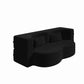 Modern Floor Sofa, With 2 Pillows, Convertible Teddy Fabric Foam Filled Bed - Furniture Home Direct