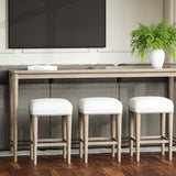 Glass Console Table With 3 Stools - Frosted - Furniture Home Direct