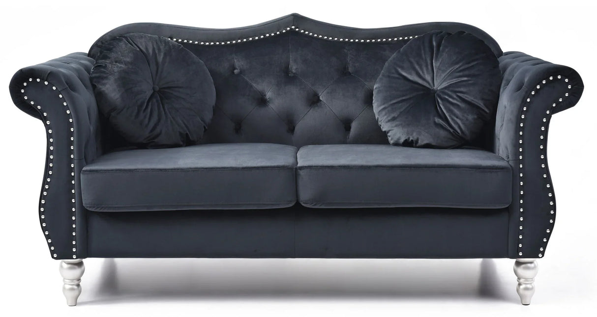 Stylish Flared Arm Loveseat - Furniture Home Direct