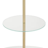 Chloe - Contemporary Shelf Floor Lamp - Clear / White - Furniture Home Direct