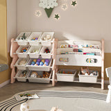 Kids Toy Storage Organizer With 2 Tier Bookshelf, Toy Storage With 12 Bins - Furniture Home Direct