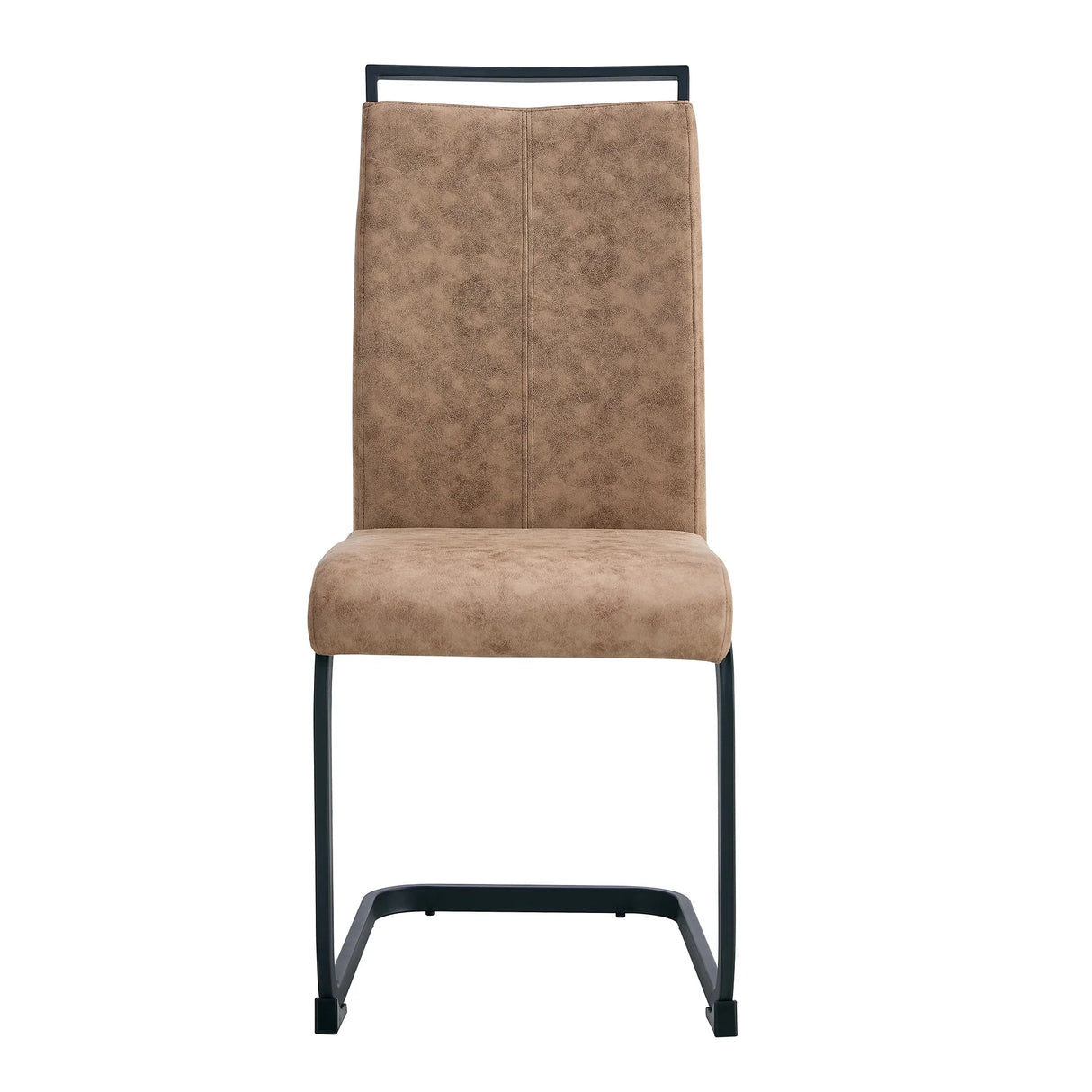 Dining Chairs Upholstered Modern Cantilever Steel Brown - Furniture Home Direct