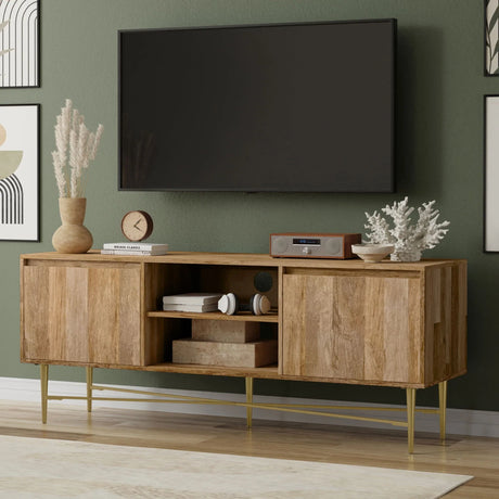Fallon - TV Media Stand - Natural - Furniture Home Direct