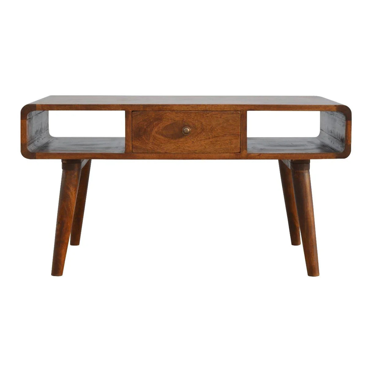 Solid Wood Curved Coffee Table - Furniture Home Direct