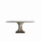 Modern Rectangular Dining Table For 6 - 8, Plated Hourglass Base - Furniture Home Direct