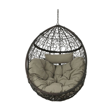 Kylie - Boho Style Hanging Basket Chair Rattan With Water Resistant Cushions