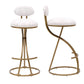 Round Print Bar Stools Upholstered Chairs For Kitchen (Set of 2) - Furniture Home Direct