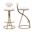 Round Print Bar Stools Upholstered Chairs For Kitchen (Set of 2) - Furniture Home Direct