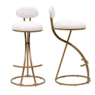 Round Print Bar Stools Upholstered Chairs For Kitchen (Set of 2) - Furniture Home Direct