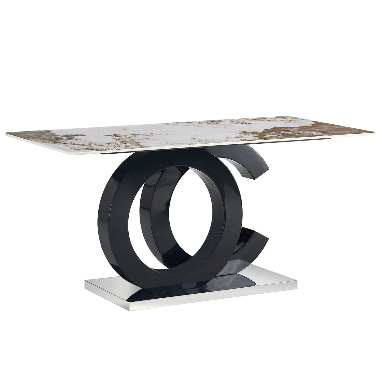 Large Rectangular Faux Marble Dining Table - Furniture Home Direct