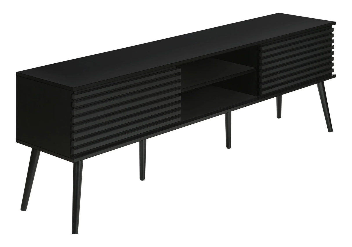 TV Stand, Media Entertainment Center, Storage Cabinet, Console, Storage Shelves, Bedroom, Living Room, Contemporary, Modern - Black - Furniture Home Direct