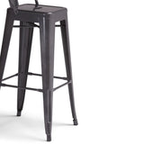 Rayne - Curved Back Metal Stool (Set of 2) - Furniture Home Direct