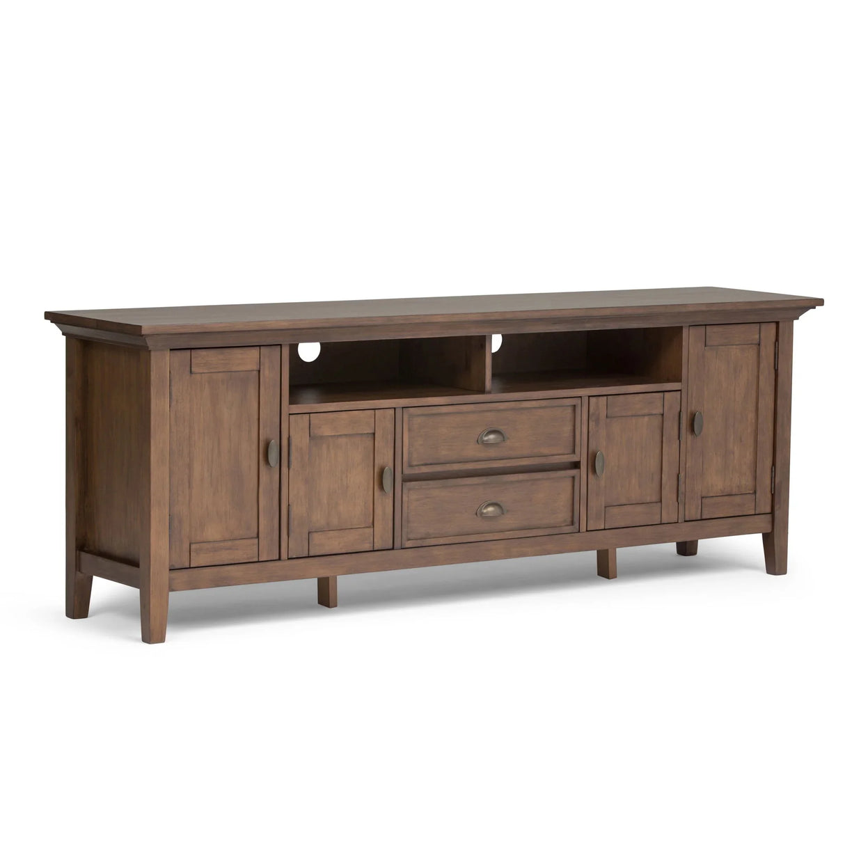 Redmond - TV Media Stand - Rustic Natural Aged Brown - Furniture Home Direct
