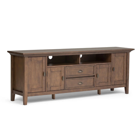 Redmond - TV Media Stand - Rustic Natural Aged Brown - Furniture Home Direct