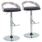 Grotto - Contemporary Adjustable Height Barstool With Swivel With Straight T Footrest (Set of 2) - Furniture Home Direct