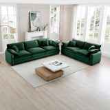 Corduroy 2 Piece Living Room Set - Green - Furniture Home Direct