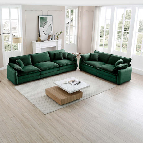 Corduroy 2 Piece Living Room Set - Green - Furniture Home Direct