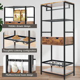 Dog Feeding Station, 3 Height Adjustable Raised Dog Bowls, Dog Feeder Station For Large Medium Dogs Cats, Dog Storage With Shelves - Black / Dark Brown - Furniture Home Direct