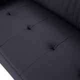 107 Inch Black Sectional With Round Storage Ottoman - Furniture Home Direct